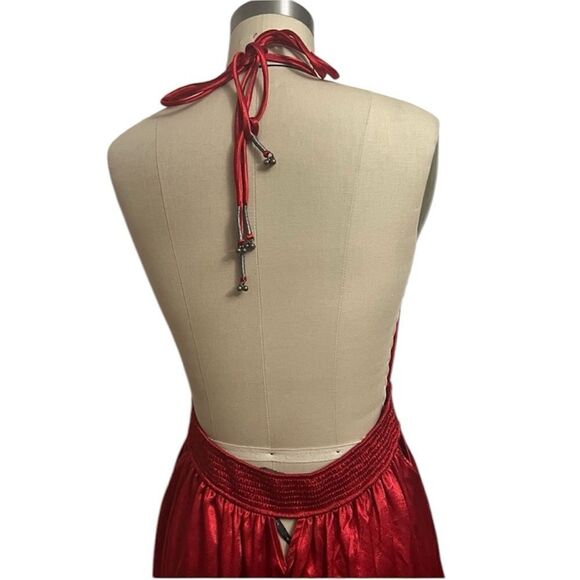 Free People NWT Look In To The Sun Gown in the color Red Racer size S - Picture 6 of 9